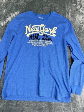 Old Navy New York Athletic Division Blue Long Sleeve Shirt XXL